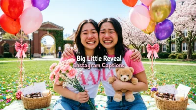 big little reveal Instagram captions